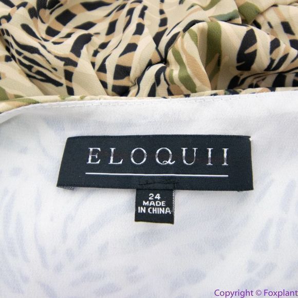 NEW Eloquii wrapped flutter sleeves animal print dress, size 24 - Picture 4 of 16